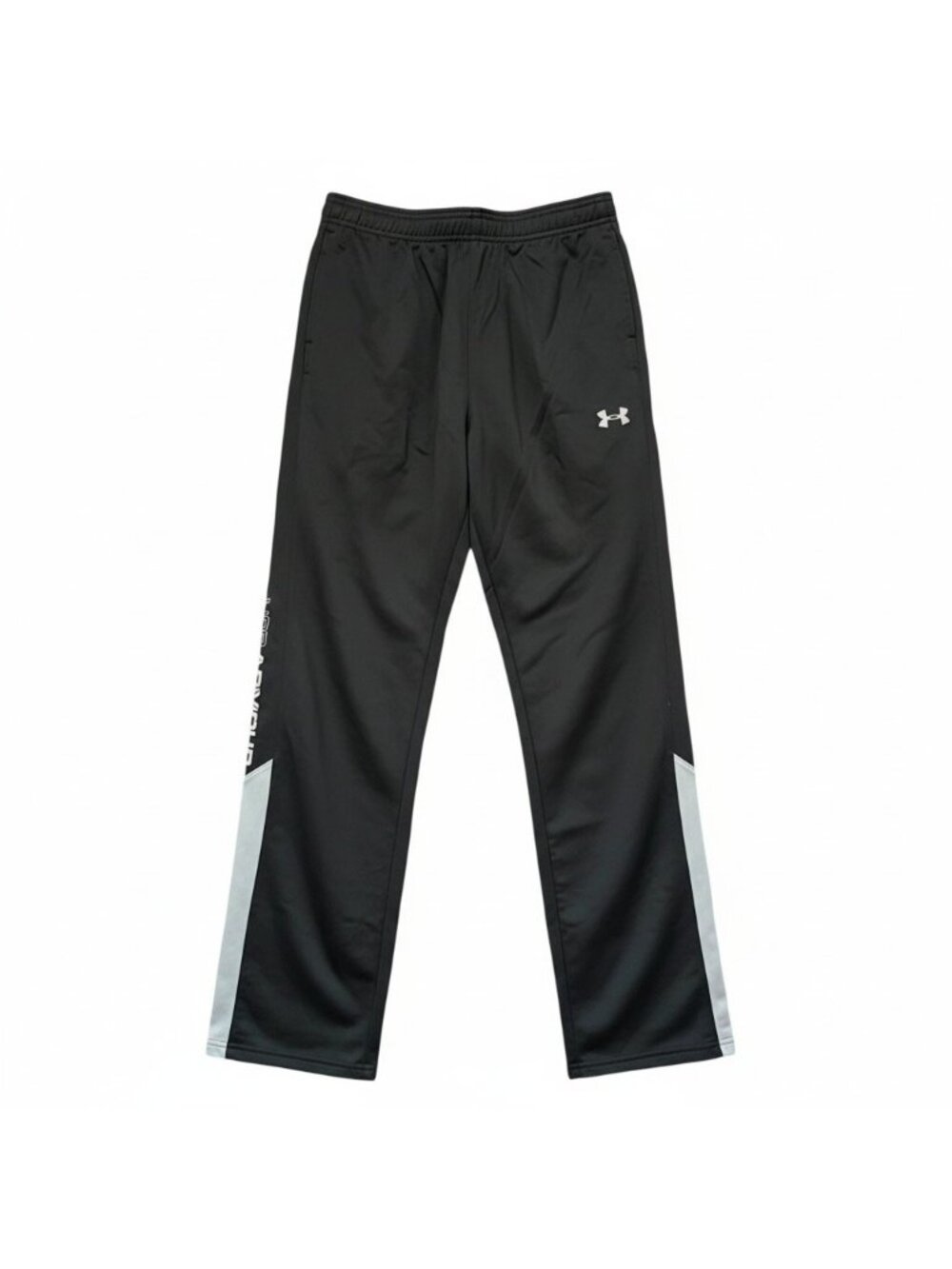Youth Track Pants Size XL Under Armour Loose Fit Black & Gray Logo on Leg